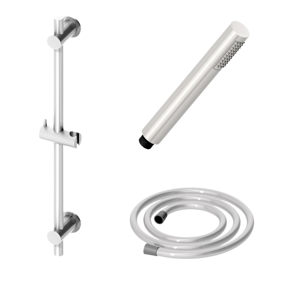 Product cut out image of the Abacus Emotion Chrome Handset with Slide Rail & Hose